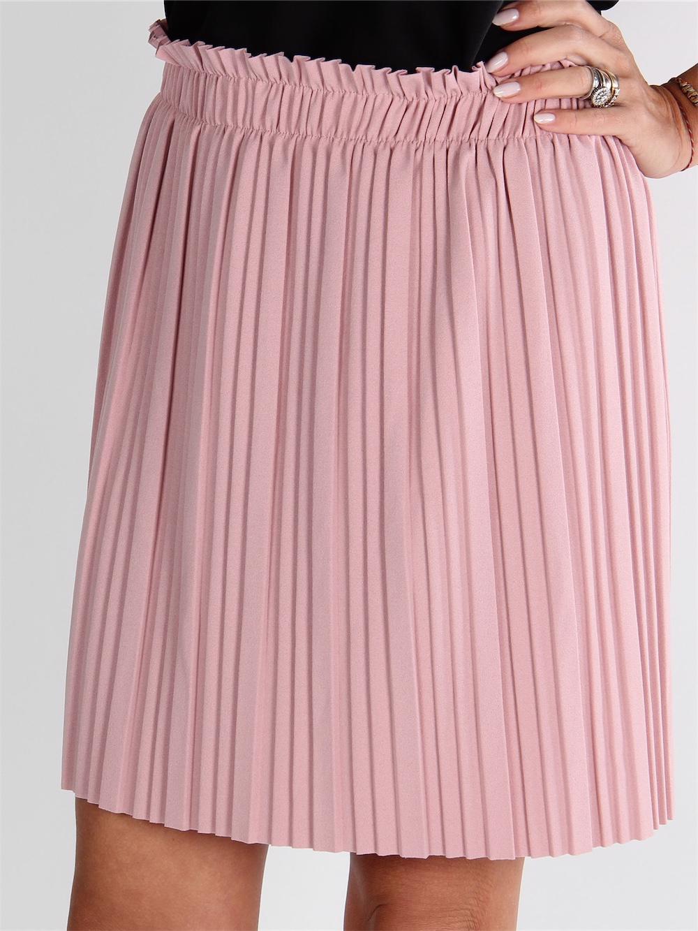 Tasja - Beigefarvet plisseret nederdel